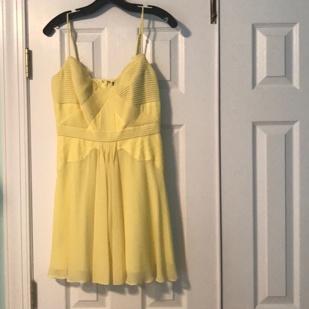 BCBGMAXAZRIA Canary yellow cocktail dress